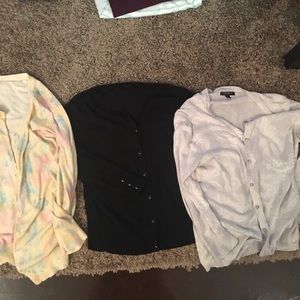 Lot of 3 cardigans, all size L. JCrew, express, BR